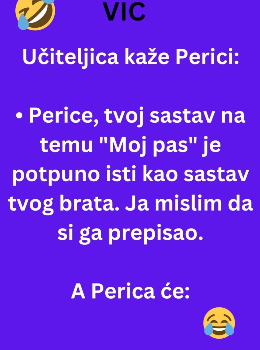 VIC DANA: Učiteljica kaže Perici