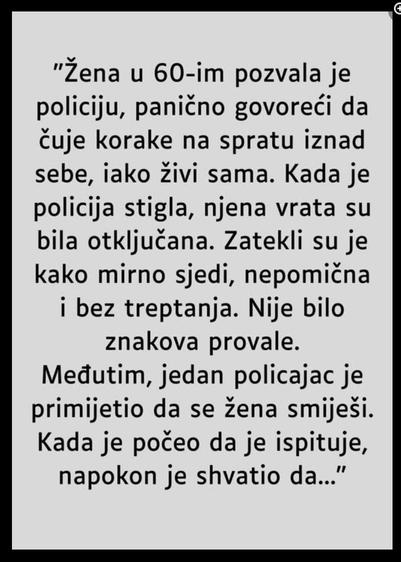 “Žena u 60-im pozvala je policiju…”