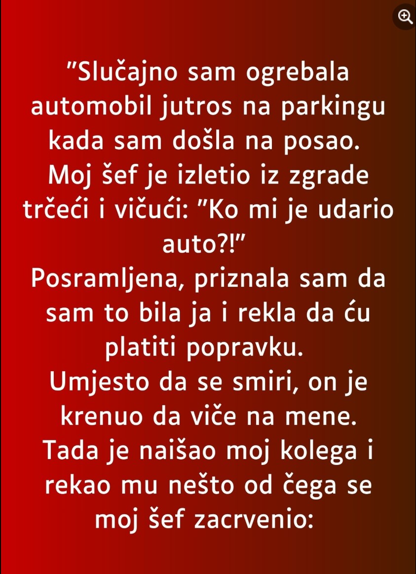 “Slučajno sam ogrebala automobil…”