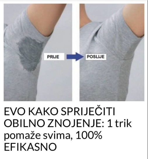 EVO KAKO SPRIJEČITI OBILNO ZNOJENJE: 1 trik pomaže svima, 100% EFIKASNO