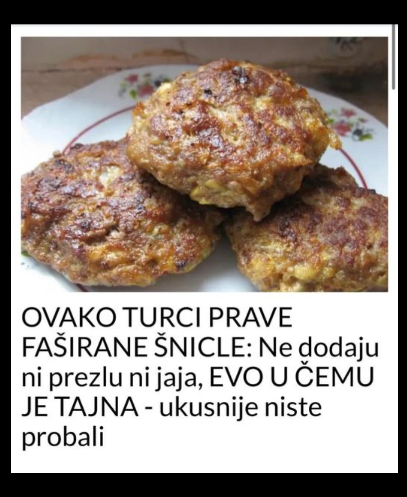 OVAKO TURCI PRAVE FAŠIRANE ŠNICLE: Ne dodaju ni prezlu ni jaja, EVO U ČEMU JE TAJNA – ukusnije niste probali