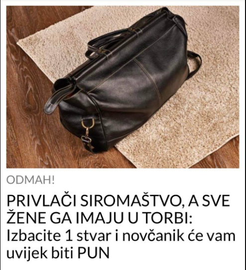 ODMAH IZBACITE: Mnoge žene nose 1 stvar u torbi, a privlači siromaštvo