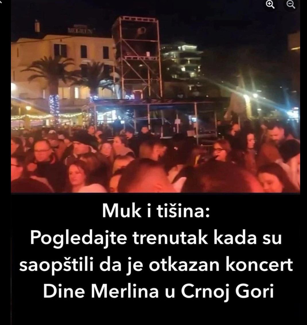 Muk i tišina: Pogledajte trenutak kada su saopštili da je otkazan koncert Dine Merlina u Crnoj Gori