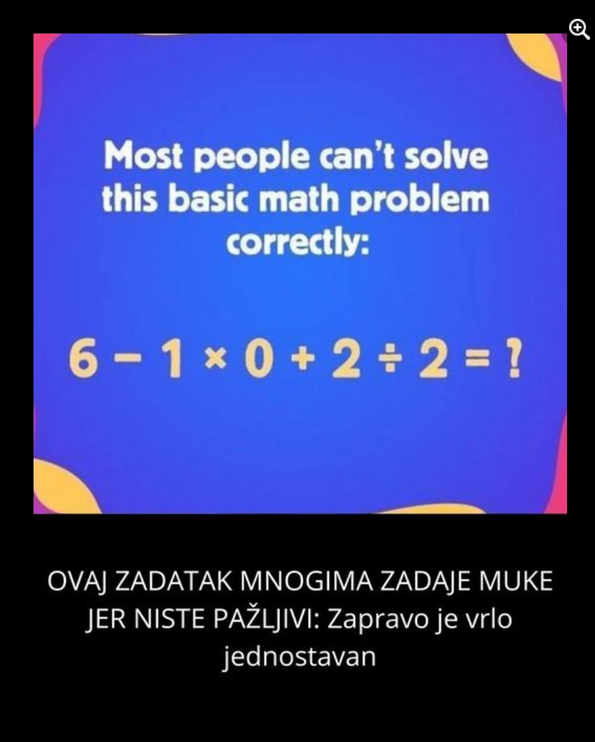 Jednostavan matematički zadatak posvađao je 30 miliona ljudi: Koje je rješenje?