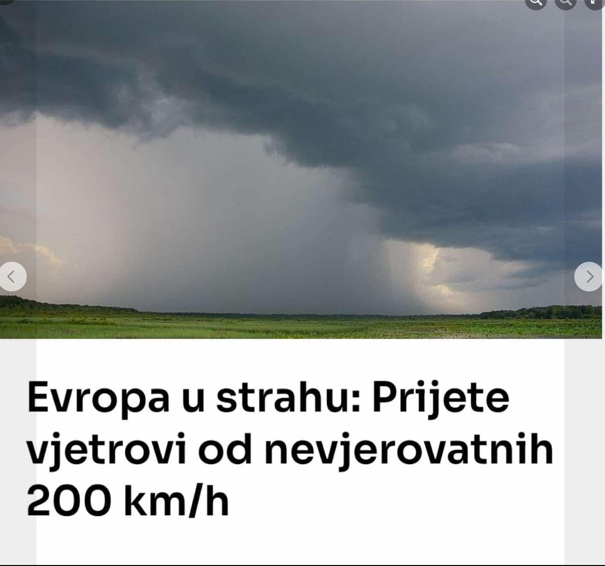 Evropa u strahu: Prijete vjetrovi od nevjerovatnih 200 km/h