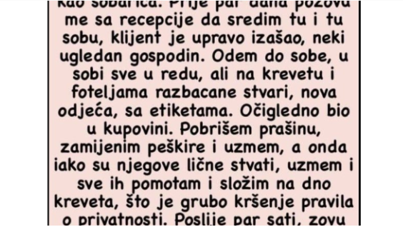 “Mama i tata su me zaposlili u hotelu…”