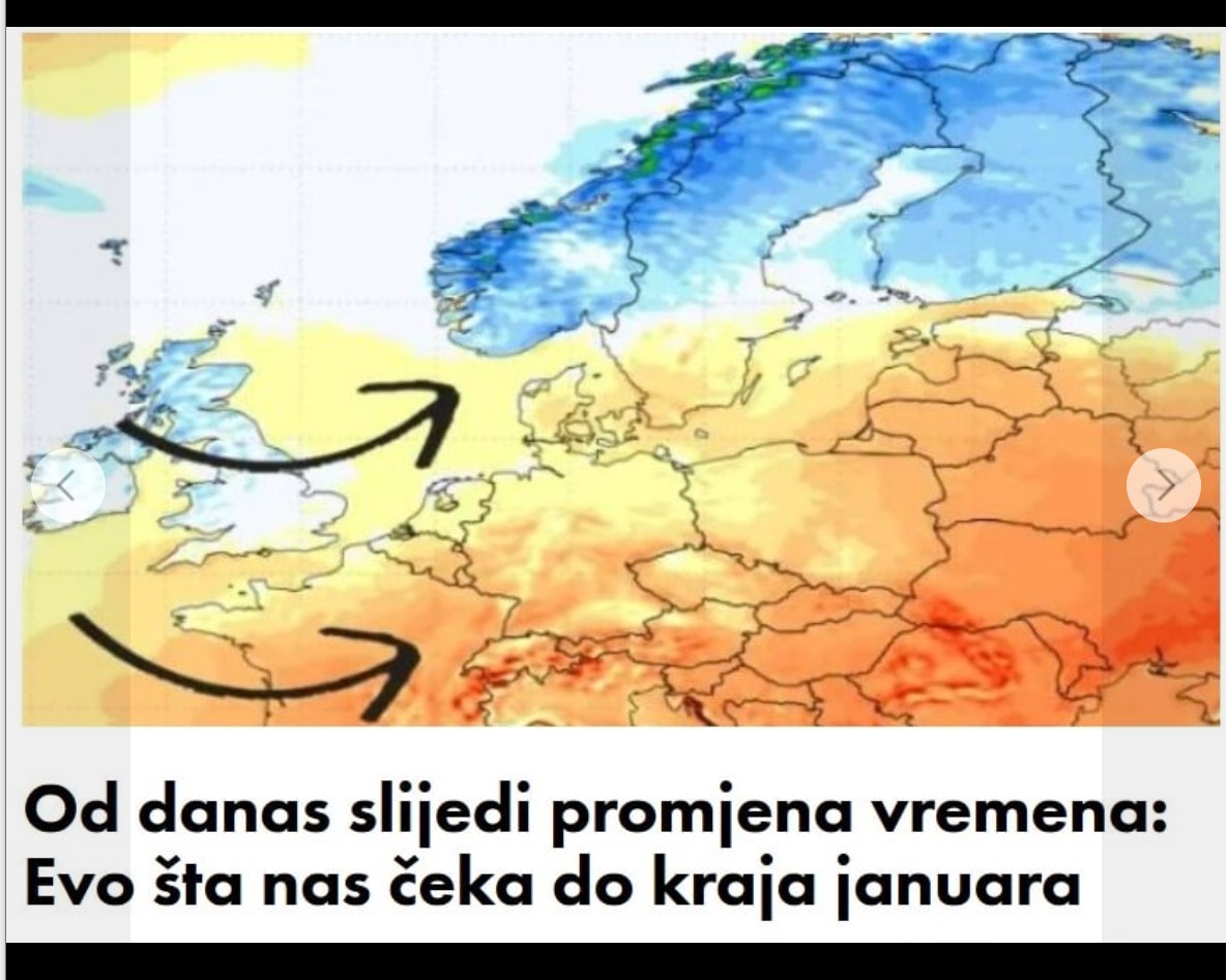 Od danas slijedi promjena vremena: Evo šta nas čeka do kraja januara