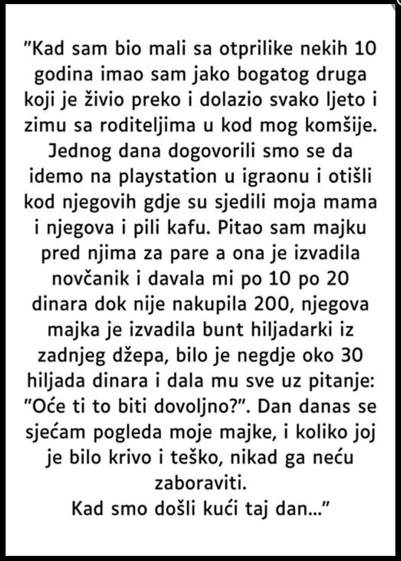 “Kad sam bio mali sa otprilike nekih 10 godina…”