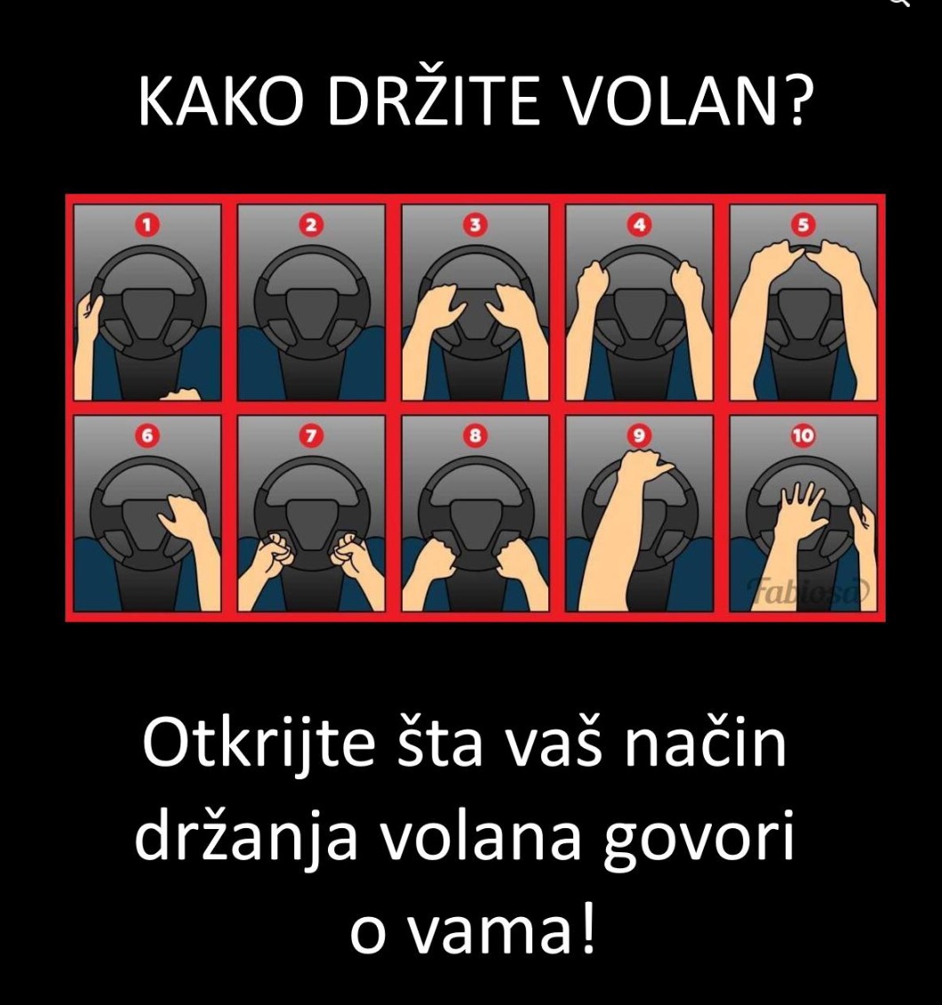 Šta način na koji držite volan govori o vama