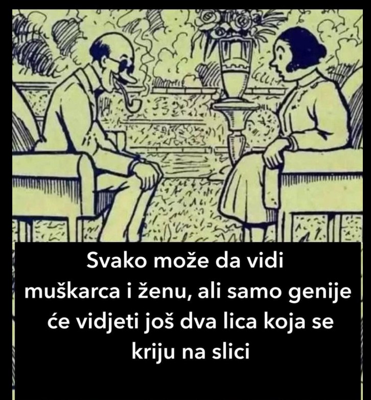 Svako može da vidi muškarca i ženu, ali samo genije će vidjeti još dva lica koja se kriju na slici