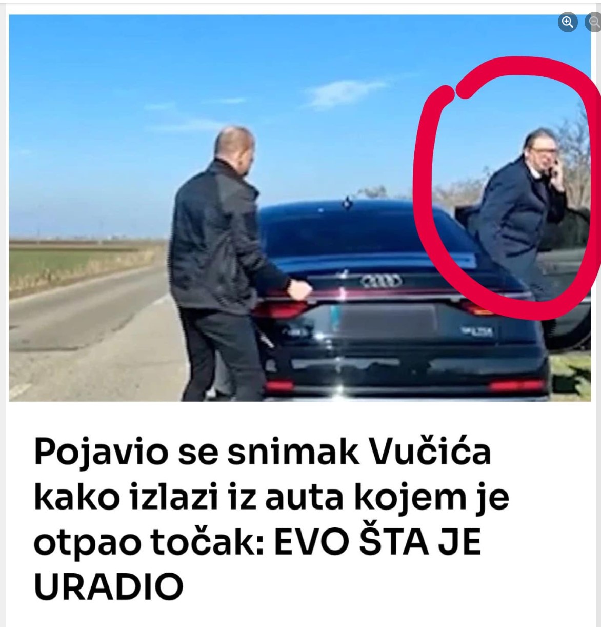 Pojavio se snimak Vučića kako izlazi iz auta kojem je otpao točak: EVO ŠTA JE URADIO