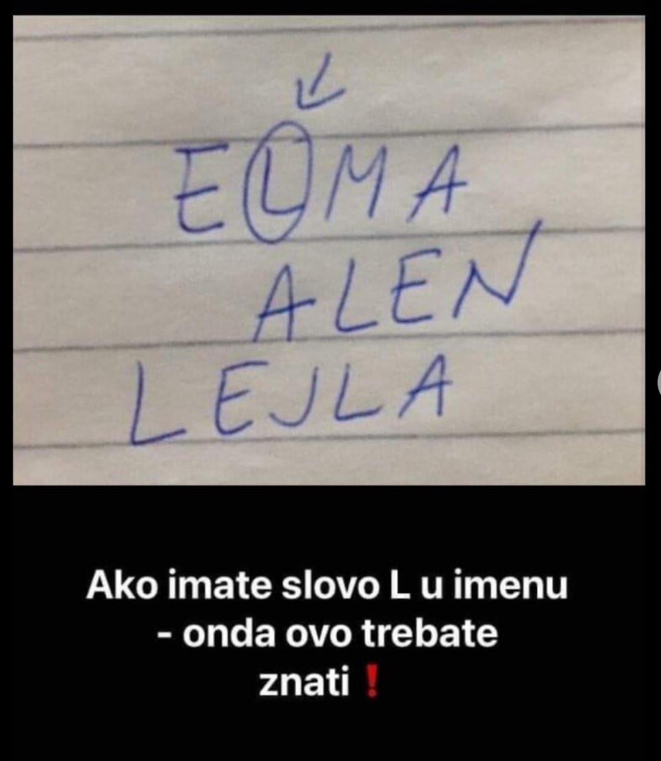 IMATE LI SLOVO “L” U IMENU? AKO JE VAŠ ODGOVOR DA – ONDA OVO TREBATE ZNATI: Evo šta to znači, MOĆNO JE