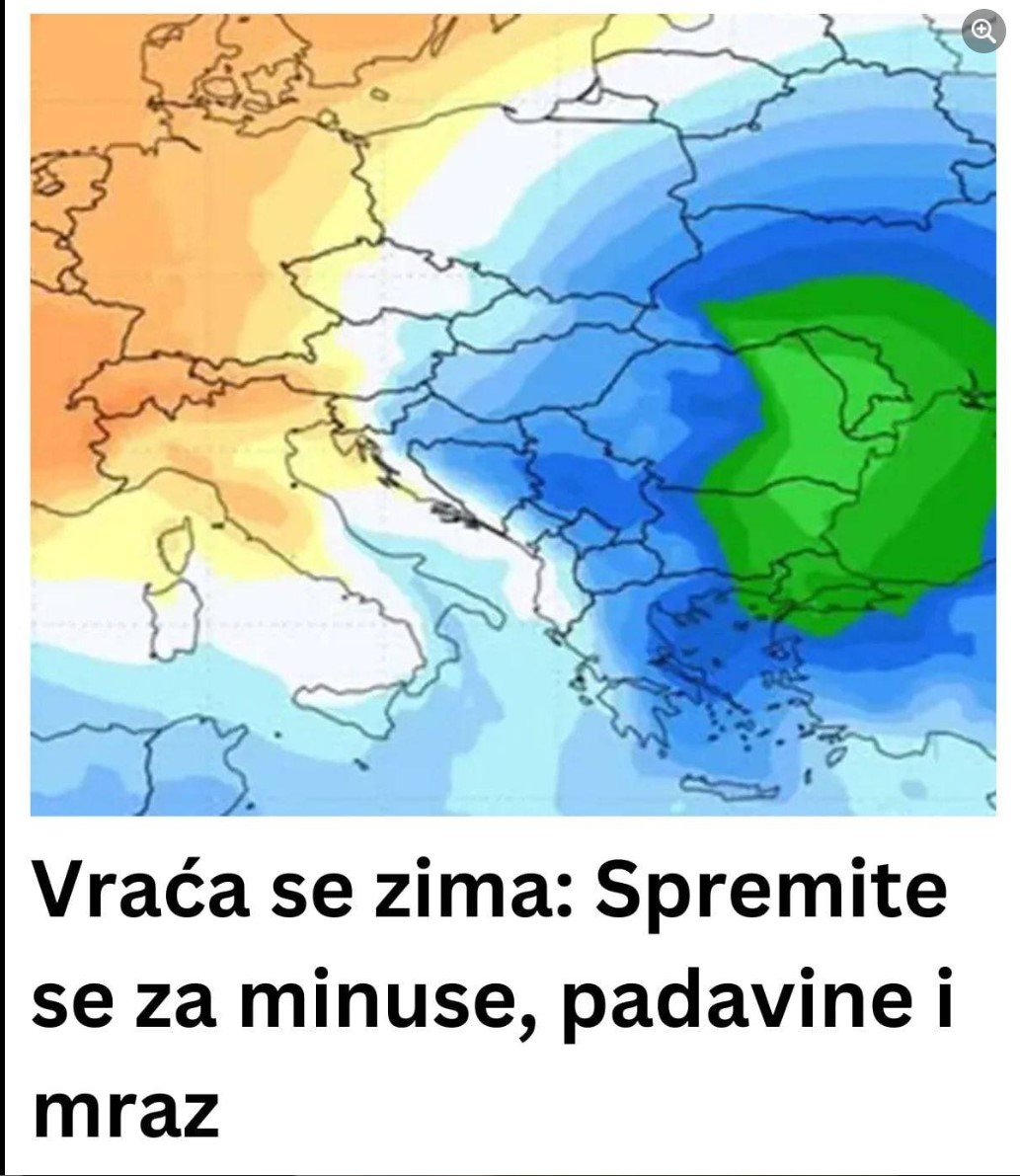 Vraća se zima: Spremite se za minuse, padavine i mraz