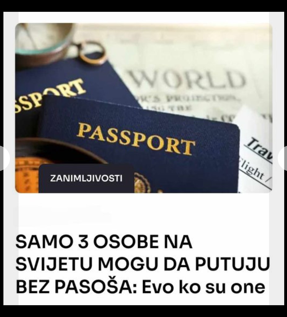 SAMO 3 OSOBE NA SVIJETU MOGU DA PUTUJU BEZ PASOŠA: Evo ko su one