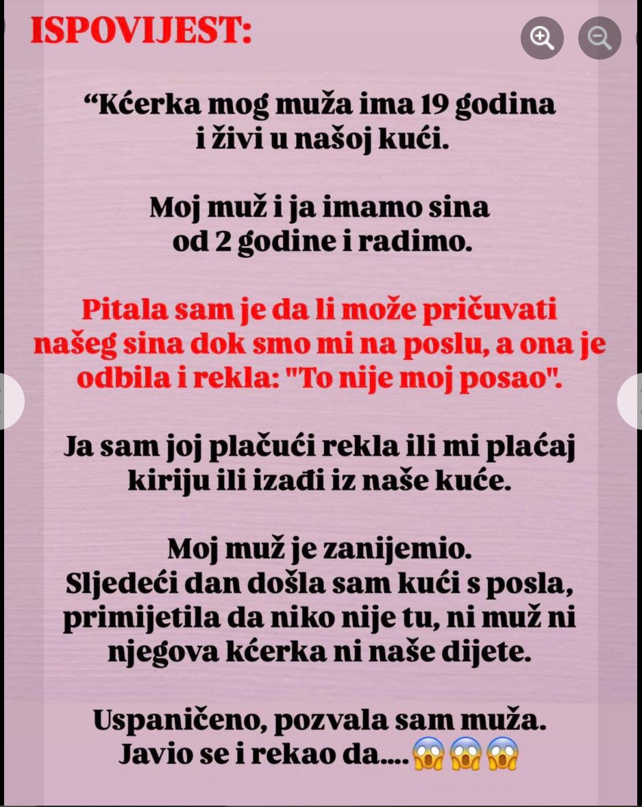 TRAŽILA SAM KĆERKI MOG SUPRUGA DA MI PRIČUVA DIJETE: A onda je uslijedila nevjerovatna situacija