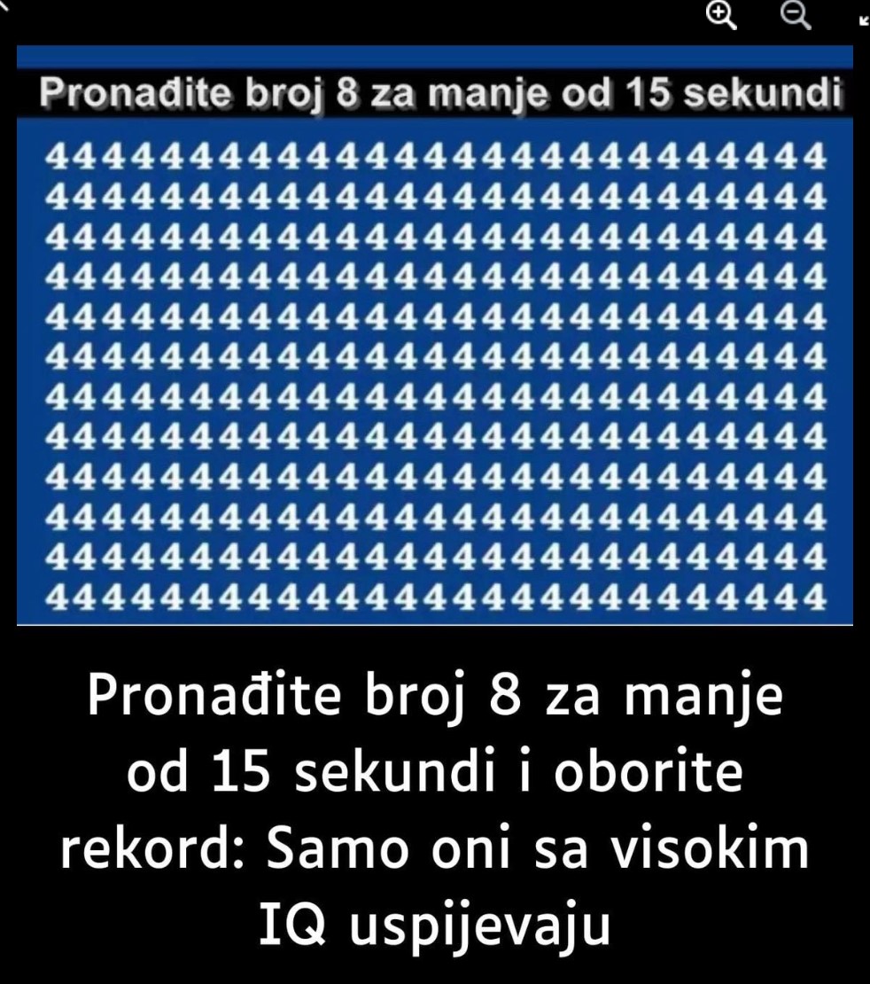 Pronađite broj 8 za manje od 15 sekundi i oborite rekord: Samo oni sa visokim IQ uspijevaju