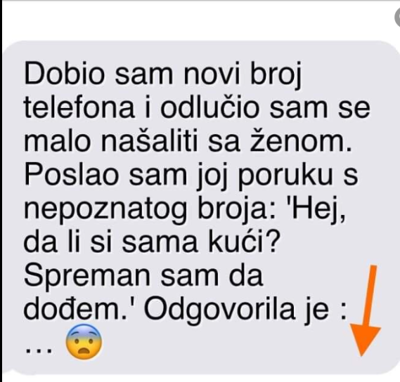 “Odlučio sam se malo našaliti sa ženom”