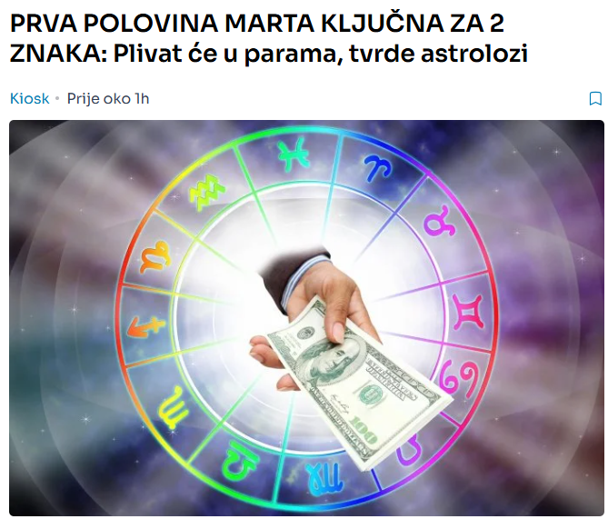 PRVA POLOVINA MARTA KLJUČNA ZA 2 ZNAKA: Plivat će u parama, tvrde astrolozi