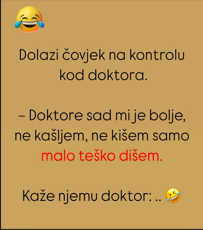 VIC: DOKTORE, NE KAŠLJEM