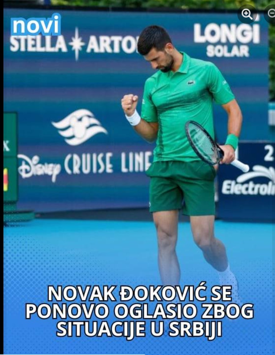 Novak Đoković se ponovo oglasio zbog situacije u Srbiji