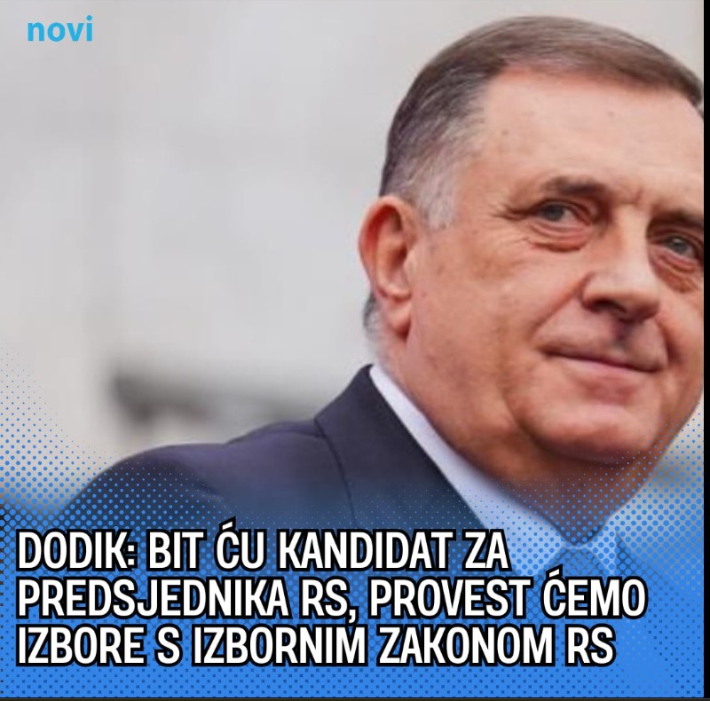 Dodik: Bit ću kandidat za predsjednika RS, provest ćemo izbore s izbornim zakonom RS