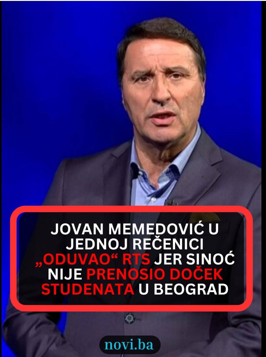 Jovan Memedović u jednoj rečenici „oduvao“ RTS jer sinoć nije prenosio doček studenata u Beogradu