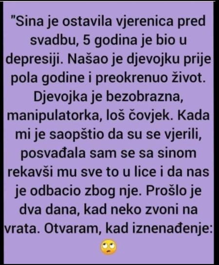 “Sina je ostavila vjerenica pred svadbu”