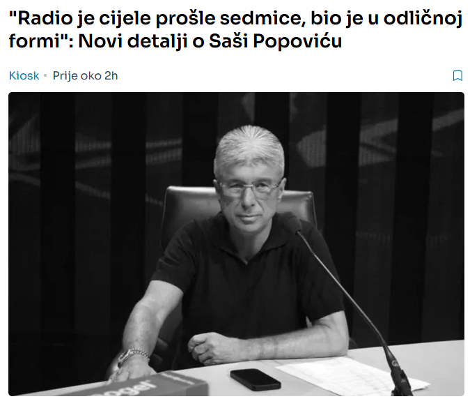 “Radio je cijele prošle sedmice, bio je u odličnoj formi”: Novi detalji o Saši Popoviću