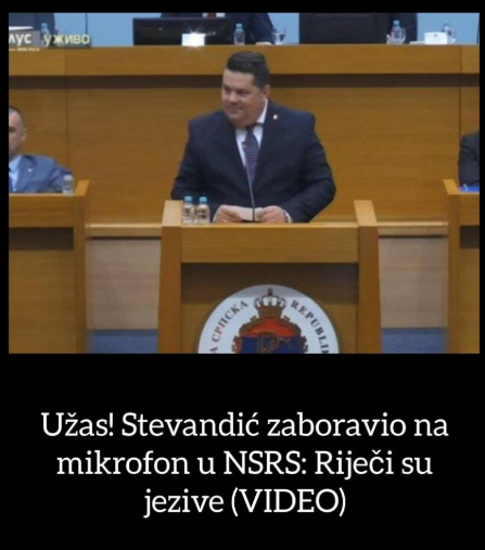 Užas! Stevandić zaboravio na mikrofon u NSRS: Riječi su jezive (VIDEO)