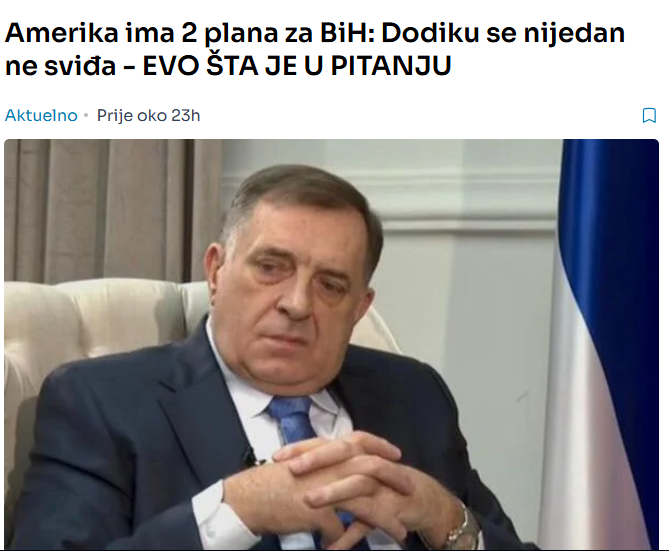 Amerika ima 2 plana za BiH: Dodiku se nijedan ne sviđa – EVO ŠTA JE U PITANJU