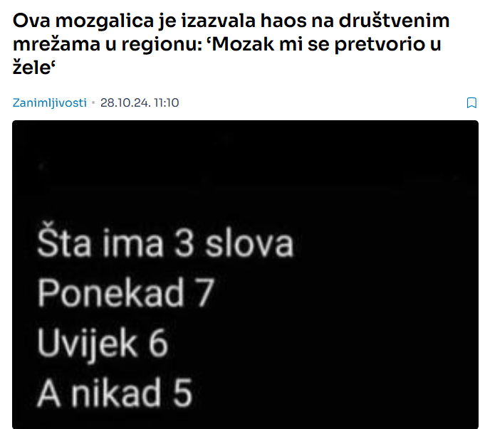 Ova mozgalica je izazvala haos na društvenim mrežama u regionu: ‘Mozak mi se pretvorio u žele‘