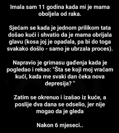 “Imala sam 11 godina kada mi je mama oboljela od raka.”