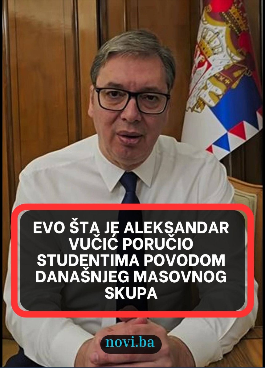 Evo što je Aleksandar Vučić poručio studentima povodom današnjeg masovnog skupa