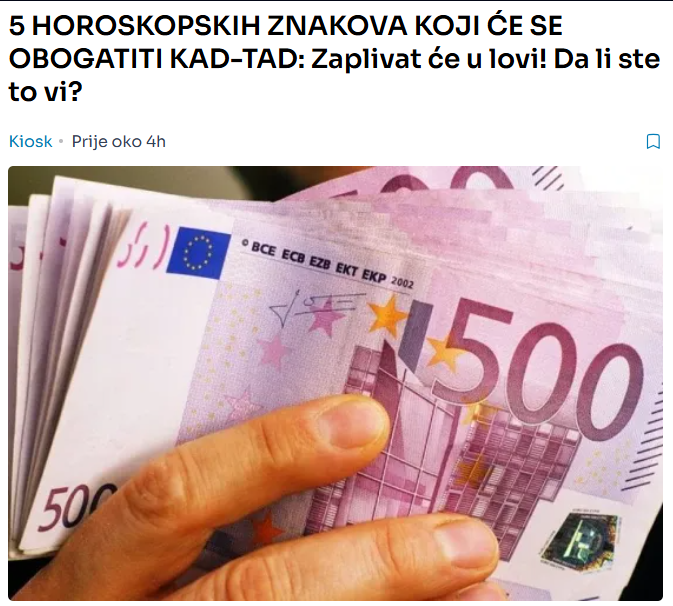 5 HOROSKOPSKIH ZNAKOVA KOJI ĆE SE OBOGATITI KAD-TAD: Zaplivat će u lovi! Da li ste to vi?