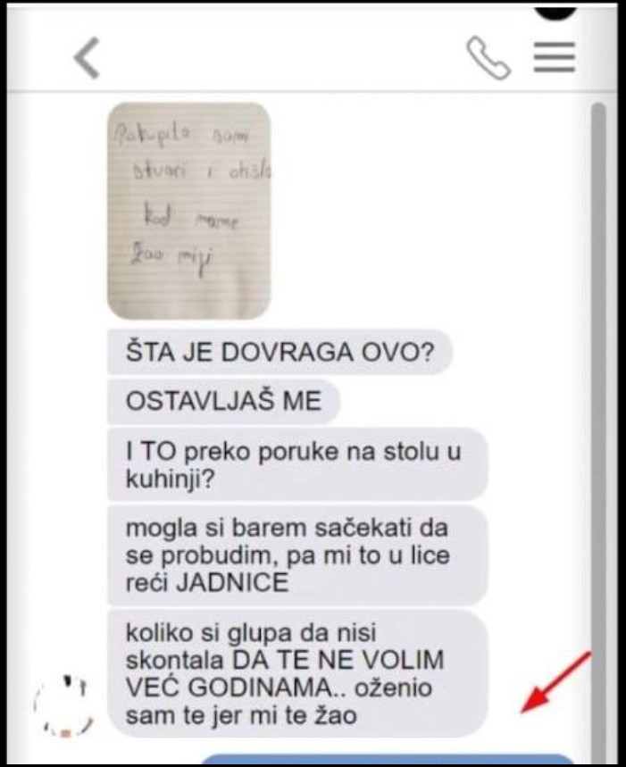 UGLEDAO SAM ŽENINU PORUKU NA STOLU – PIŠE DA ME OSTAVLJA: Pobjesnio sam, a onda mi je ovo napisala,