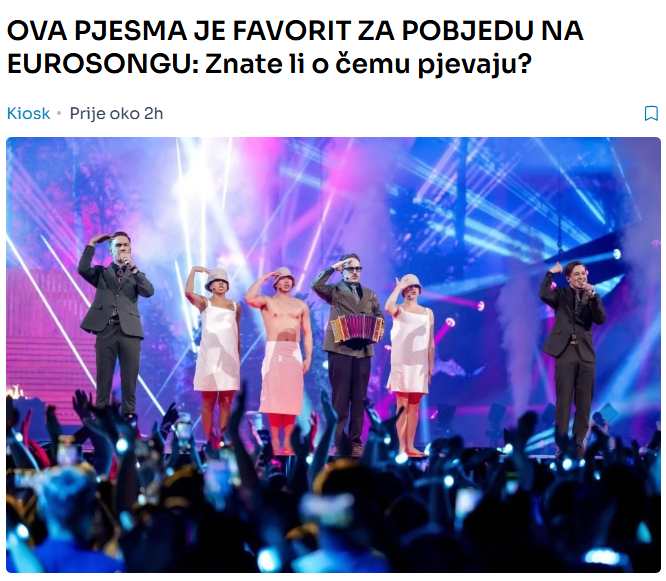 OVA PJESMA JE FAVORIT ZA POBJEDU NA EUROSONGU: Znate li o čemu pjevaju?