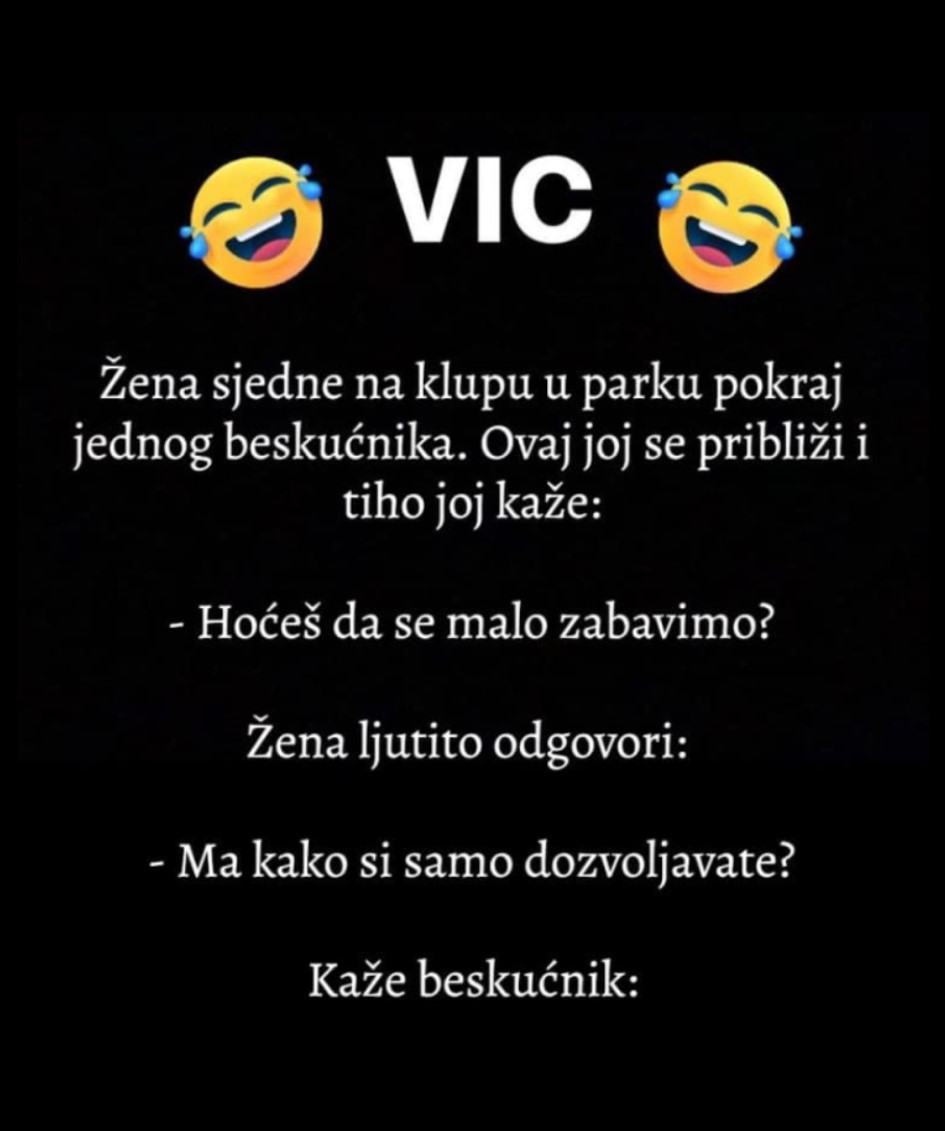Žena sjede na klupu u parku pokraj jednog beskućnika. Ovaj joj se približi i tiho joj kaže