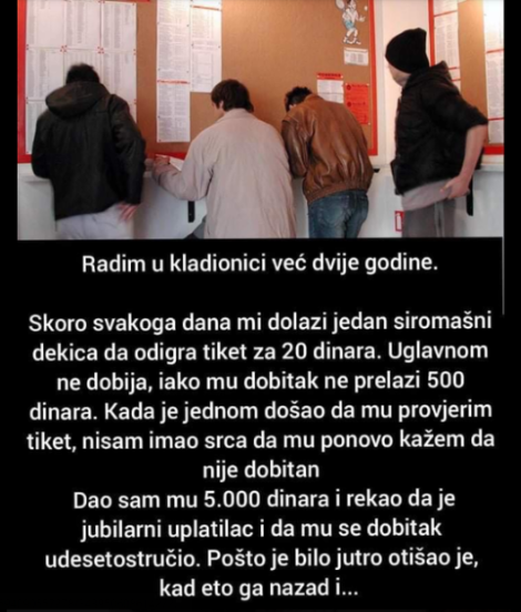 “U kladionicu mi svakog dana dolazi siromašni dedica”