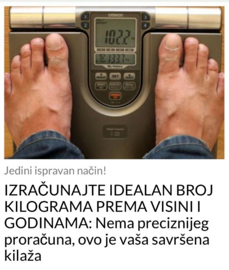 IZRAČUNAJTE IDEALAN BROJ KILOGRAMA PREMA VISINI I GODINAMA: Nema preciznijeg proračuna, ovo je vaša savršena kilaža