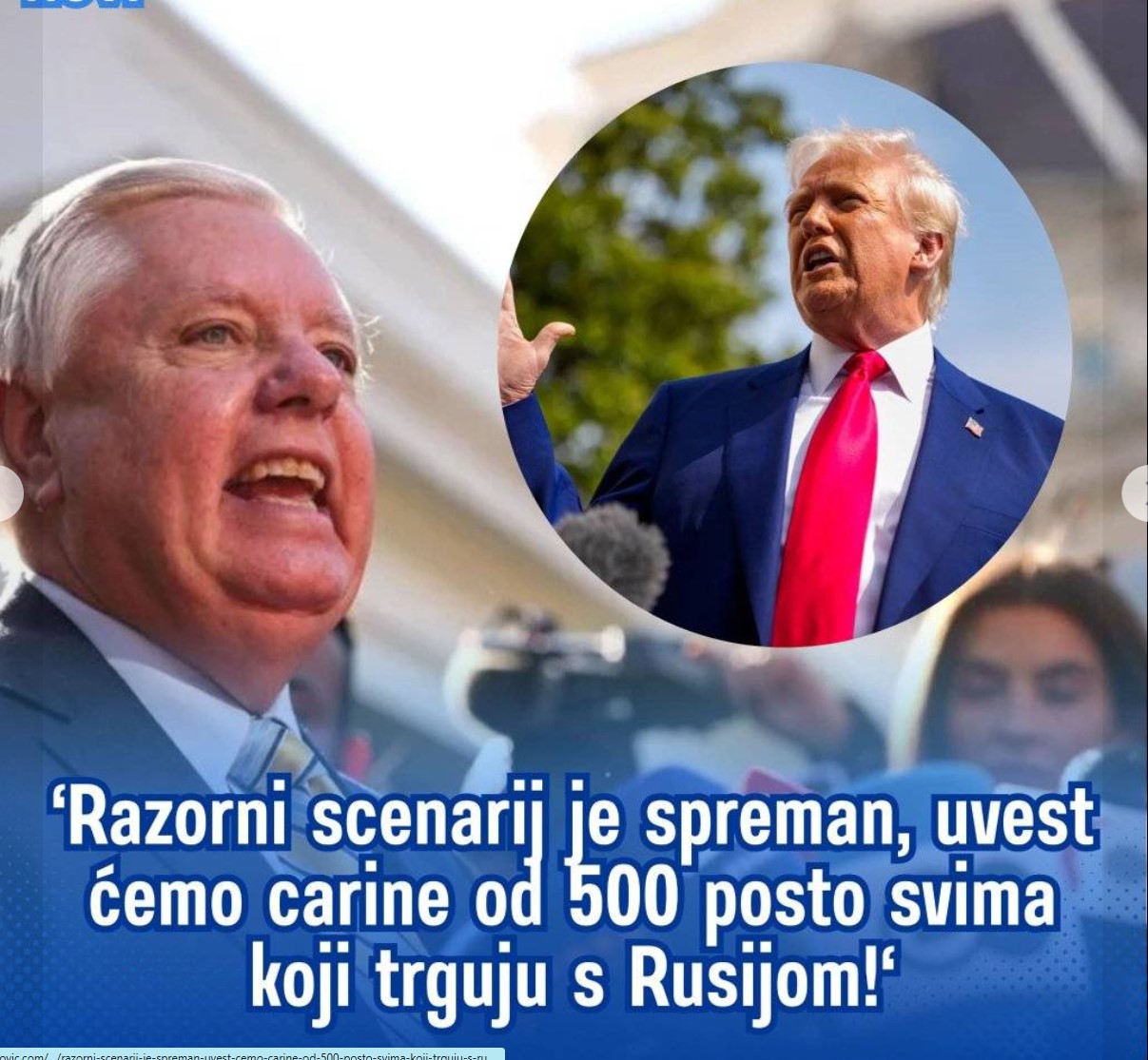 ‘Razorni scenarij je spreman, uvest ćemo carine od 500 posto svima koji trguju s Rusijom!‘
