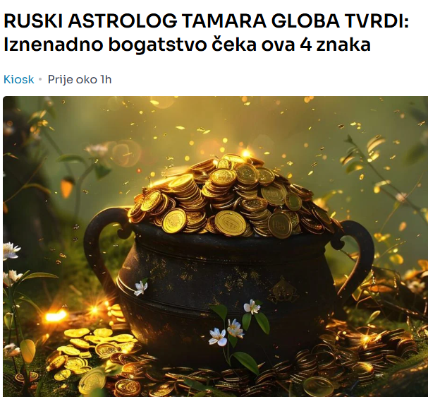 RUSKI ASTROLOG TAMARA GLOBA TVRDI: Iznenadno bogatstvo čeka ova 4 znaka
