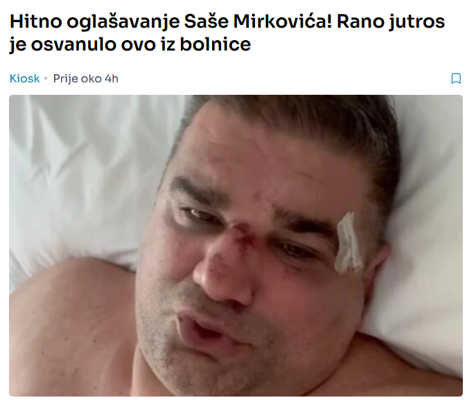 Hitno oglašavanje Saše Mirkovića! Rano jutros je osvanulo ovo iz bolnice