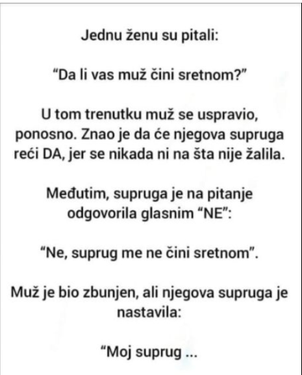 Poučna priča: Da li vas muž čini sretnom?