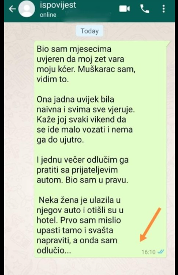 “Bio sam mjesecima uvjeren da moj zet vara moju kćerku”