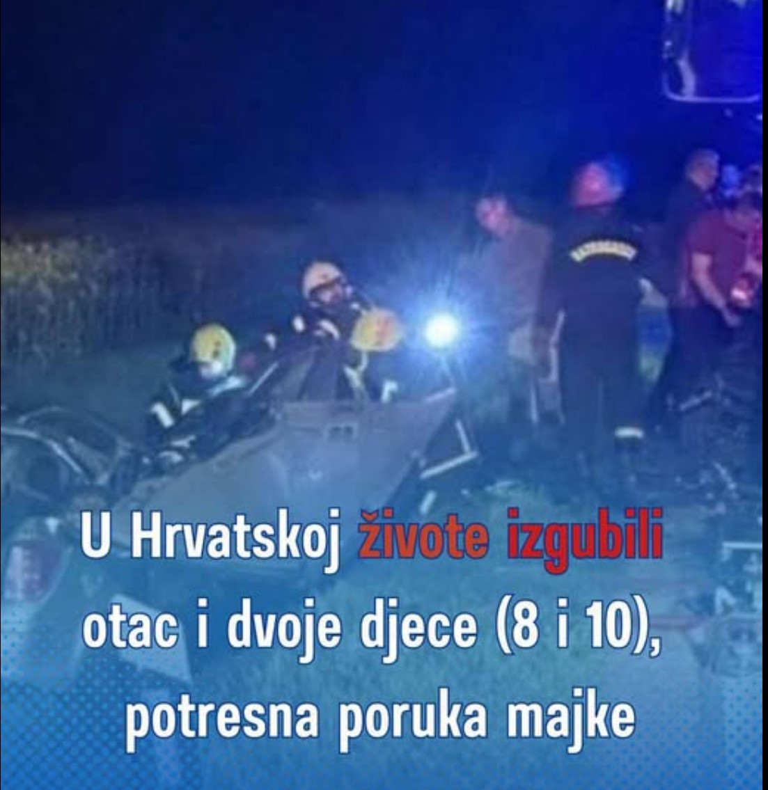 U Hrvatskoj živote izgubili otac i dvoje djece (8 i 10), potresna poruka majke