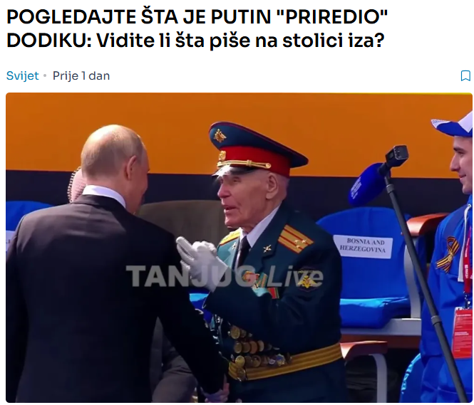 POGLEDAJTE ŠTA JE PUTIN “PRIREDIO” DODIKU: Vidite li šta piše na stolici iza?
