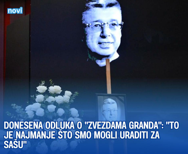 Donesena odluka o “Zvezdama Granda”: “To je najmanje što smo mogli uraditi za Sašu”