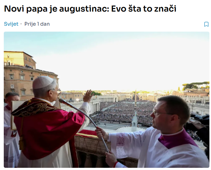 Novi papa je augustinac: Evo šta to znači
