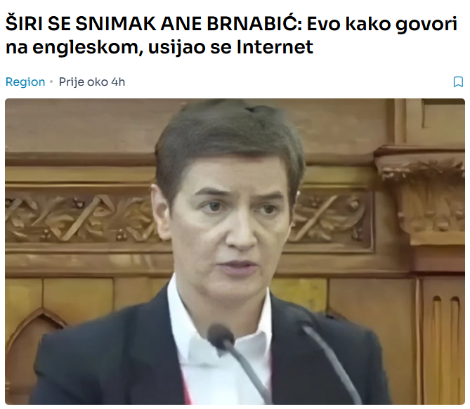 ŠIRI SE SNIMAK ANE BRNABIĆ: Evo kako govori na engleskom, usijao se Internet