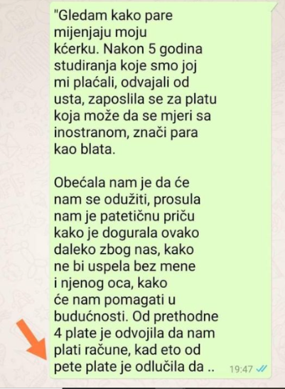 “Gledam kako pare mijenjaju moju kćerku”